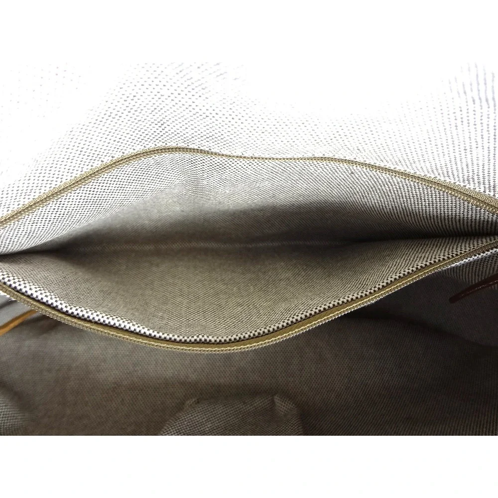 Dooney & Bourke Monogram Shoulder Bag‎ Tan Brown Leather Trim Hobo Bag